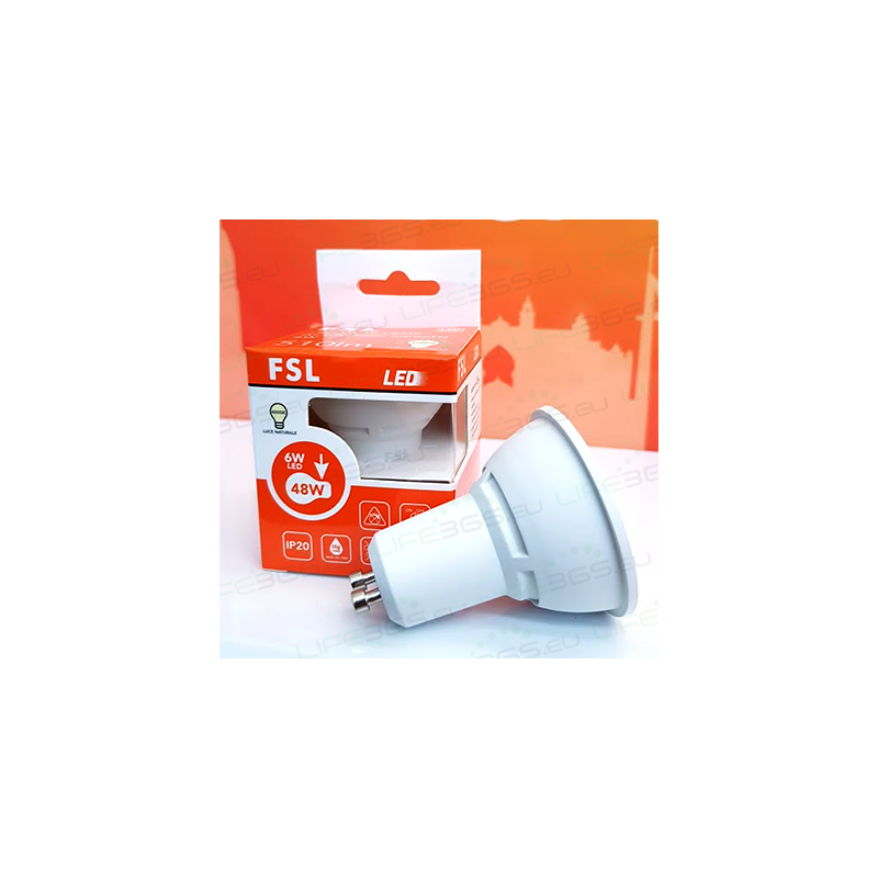 GU10 Lampadina LED - 6W 6500K 540LM 100 Gradi CRI 80 Antiriflesso